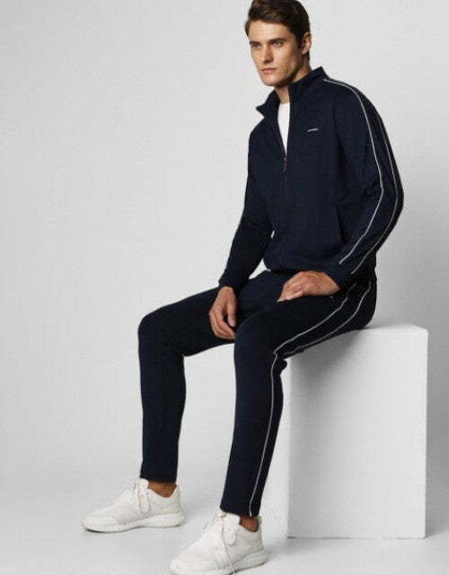 Men Slim Fit Zip-Front Track Jacket & Track Pants Set ( Pack Of 1 )