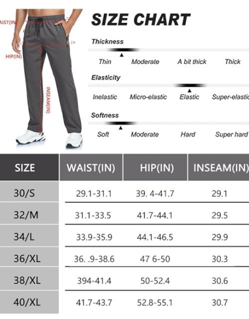 Men's Lightweight Pants Breathable Quick Dry Fit Waterproof Jogger Pant