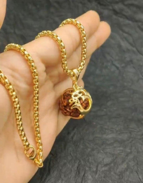 Om Rudraksha Pendant With Chain