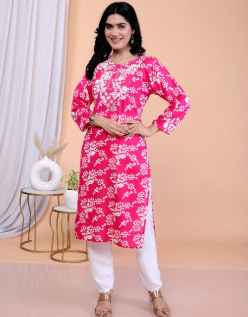 Woman Kurti Set Pink